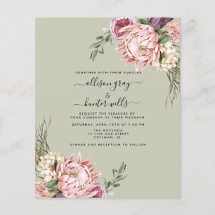 Bröllopsinbjudan för budgetBlommigt Aubrey Flyer