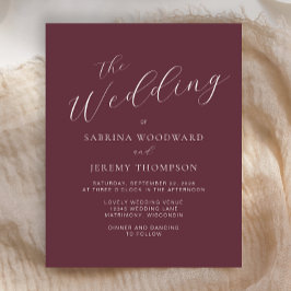 Bröllopsinbjudan för budgetens moderna kalligrafi 