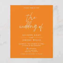 Bröllopsinbjudan för budgetorganisation flygblad