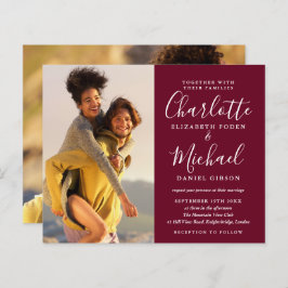 Bröllopsinbjudan för budgetskript - foton i Burgun