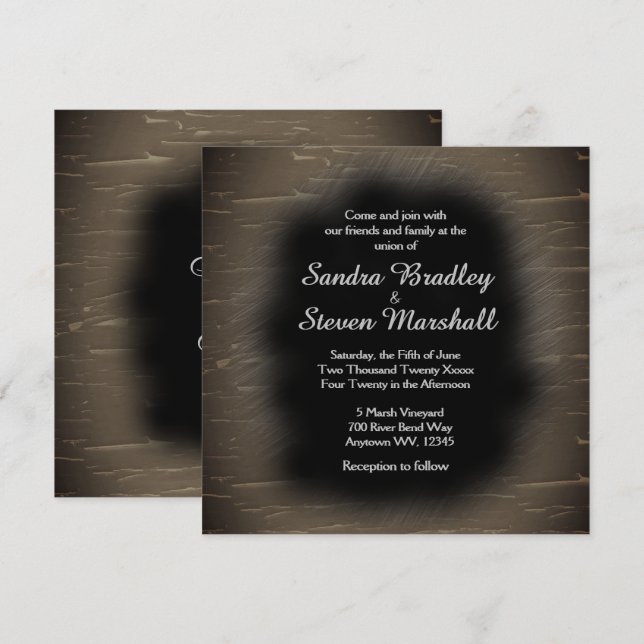 Bröllopsinbjudan för Camo Design Inbjudningar (Fram/baksida)