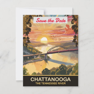 Bröllopsinbjudan för Chattanooga Tennessee River Spara Datumet