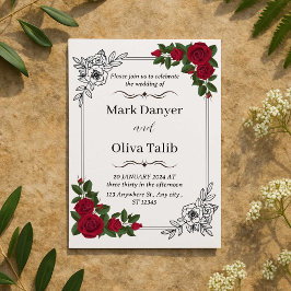 Bröllopsinbjudan för chic och Snyggt - Anpassade Inbjudningar