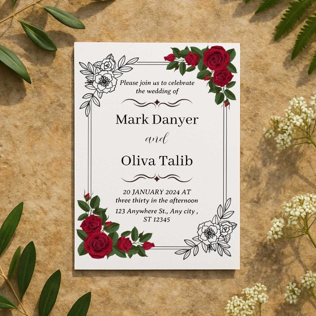 Bröllopsinbjudan för chic och Snyggt - Anpassade Inbjudningar (Skapare uppladdad)