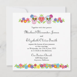 Bröllopsinbjudan för Döskallar och blommor Inbjudningar