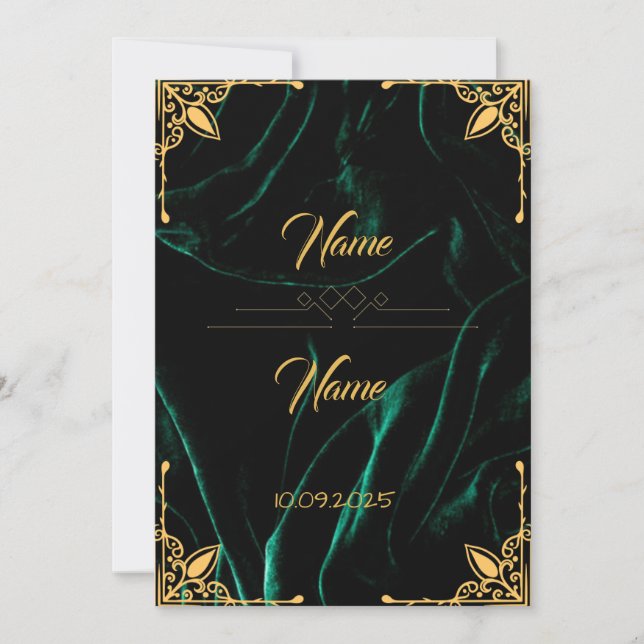 bröllopsinbjudan för Emerald-samvet-effekten Inbjudningar (Framsida)