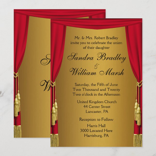 Bröllopsinbjudan för filmteme inbjudningar (Fram/baksida)