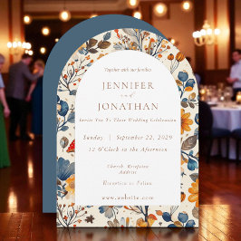 Bröllopsinbjudan för höstblomma Säsong Inbjudningar