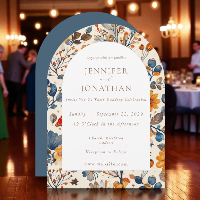Bröllopsinbjudan för höstblomma Säsong Inbjudningar (Skapare uppladdad)