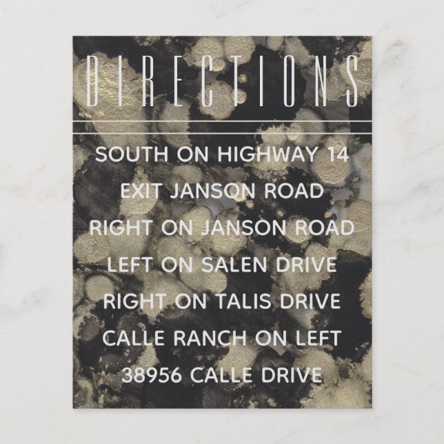 Bröllopsinbjudan för in kortskuggor av Guld N Blac (Framsida)