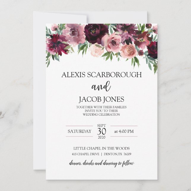 Bröllopsinbjudan för kanel Ro Inbjudningar (Framsida)