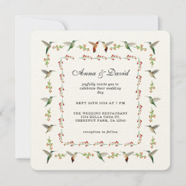 Bröllopsinbjudan för kolibri