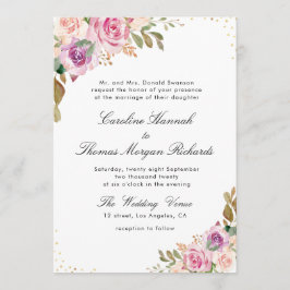 bröllopsinbjudan för lavender lila och  blommigt inbjudningar