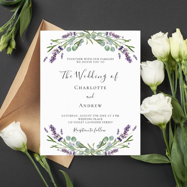 bröllopsinbjudan för Lavender violett QR-OSA (Skapare uppladdad)