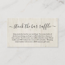 Bröllopsinbjudan för lottning av Stock the Bar