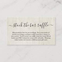 Bröllopsinbjudan för lottning av Stock the Bar Tilläggskort