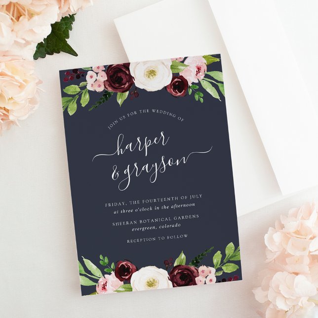 Bröllopsinbjudan för midnatt Romantik Inbjudningar (Skapare uppladdad)