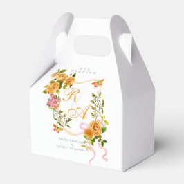 Bröllopsinbjudan för Monogram-bröllop i guld Ro Presentaskar