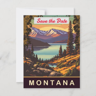 Bröllopsinbjudan för Montana Mountain Lake Spara Datumet