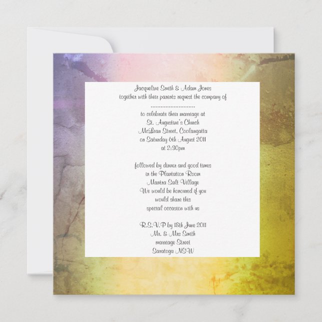 Bröllopsinbjudan för Nature Strip Inbjudningar (Framsida)