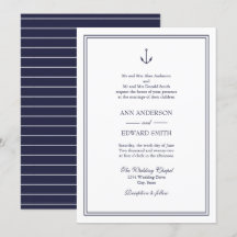 Bröllopsinbjudan för Nautisk ankare för båda föräl