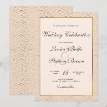 Bröllopsinbjudan för persikor och Guld