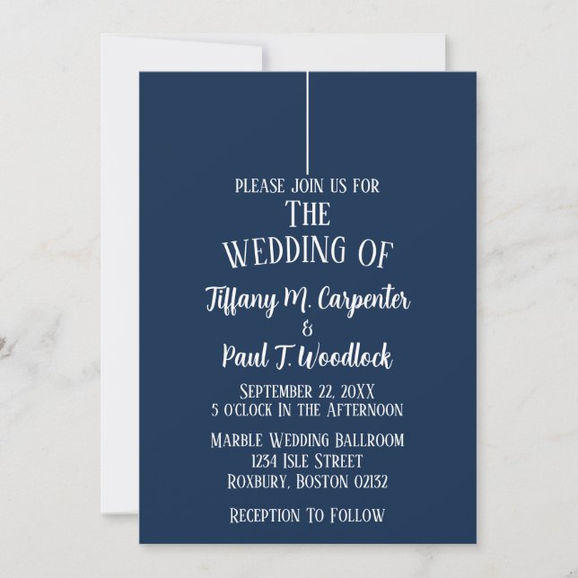 Bröllopsinbjudan för royal Blue Classy Wedding Inbjudningar (Framsida)