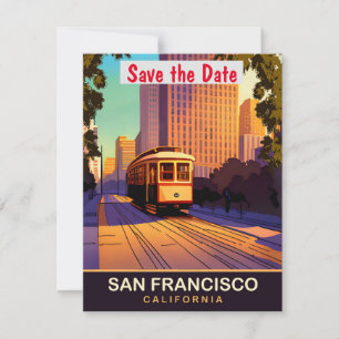 Bröllopsinbjudan för San Francisco-spårvagn Spara Datumet