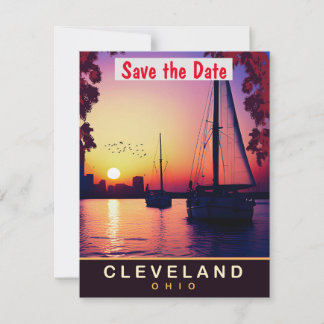 Bröllopsinbjudan för segelbåt i Cleveland Ohio Har Spara Datumet