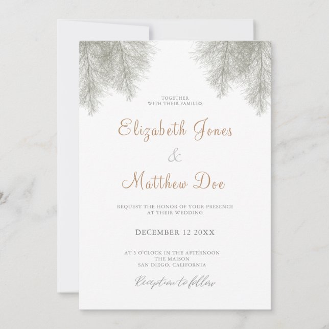 Bröllopsinbjudan för skogsområden i Bröllop Inbjudningar (Framsida)