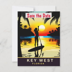 Bröllopsinbjudan för solnedgång i Key West Florida Spara Datumet