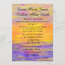 Bröllopsinbjudan för solnedgången Färgad