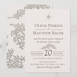 Bröllopsinbjudan för stjärnfiskkorall inbjudningar