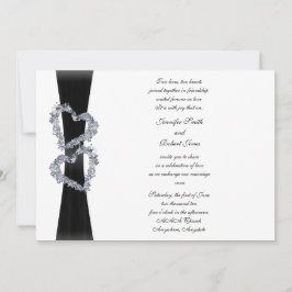 Bröllopsinbjudan för svarta band och diamanter inbjudningar