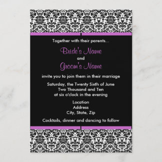 Bröllopsinbjudan för svartvitt inbjudningar