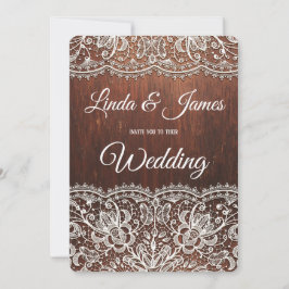 Bröllopsinbjudan för trä och Snöre Inbjudningar