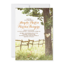 bröllopsinbjudan för träd från det ryska hjärtat i