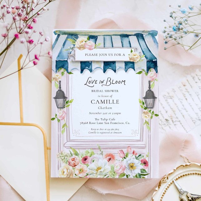 Bröllopsinbjudan för trädgårdsbröllop med tema Lov Inbjudningar (Love in Bloom Garden Bridal shower Invitation)