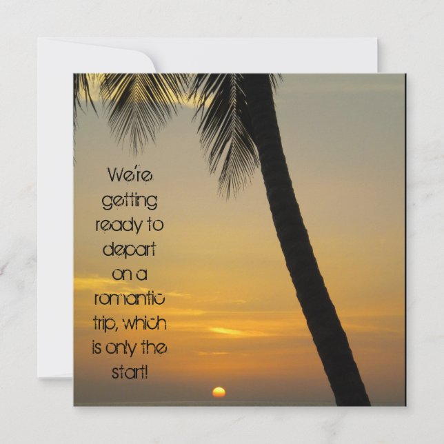 Bröllopsinbjudan för tropisk destination inbjudningar (Framsida)