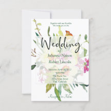 bröllopsinbjudan för vår daffodil bouquet