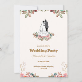 Bröllopsinbjudan för vattenfärg inbjudningar