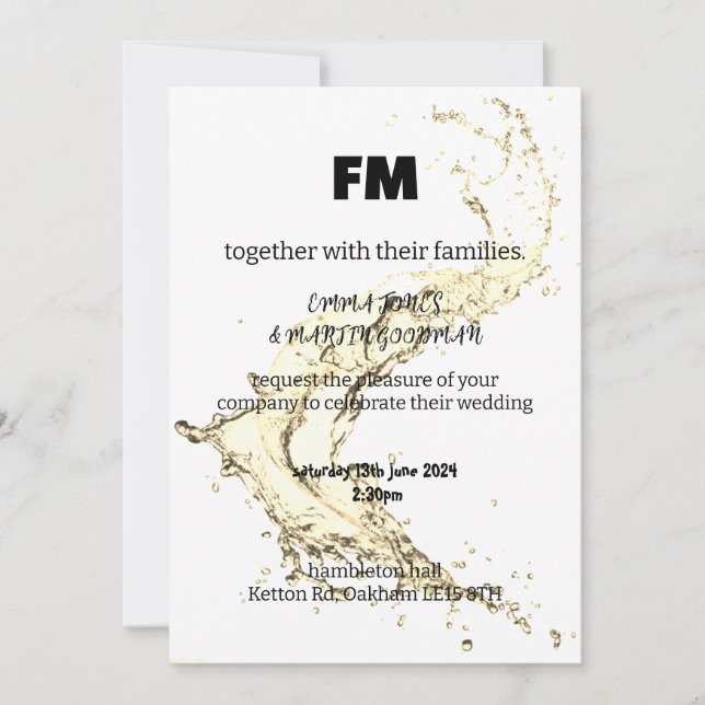 Bröllopsinbjudan för vattenfärg inbjudningar (Framsida)