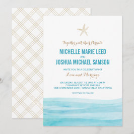 Bröllopsinbjudan för vattentorg i Vågar vid havet Inbjudningar