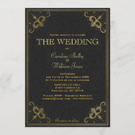 Bröllopsinbjudan för Vintage läder Bok Inbjudningar