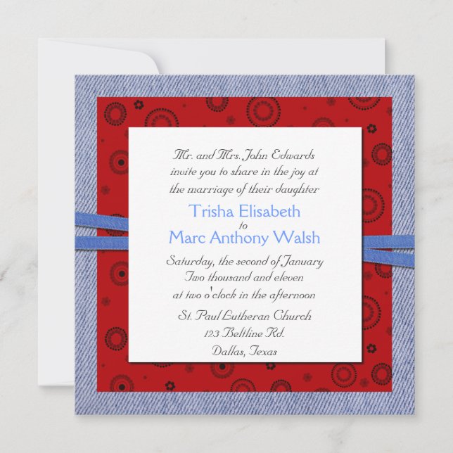 Bröllopsinbjudan för Westernare tema Inbjudningar (Framsida)