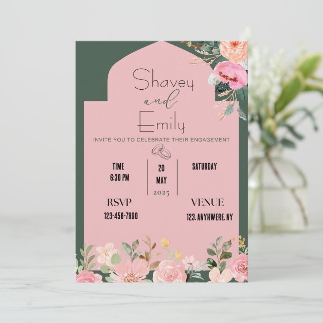 bröllopsinbjudan, förlovningsannons inbjudningar (Stående Fram)