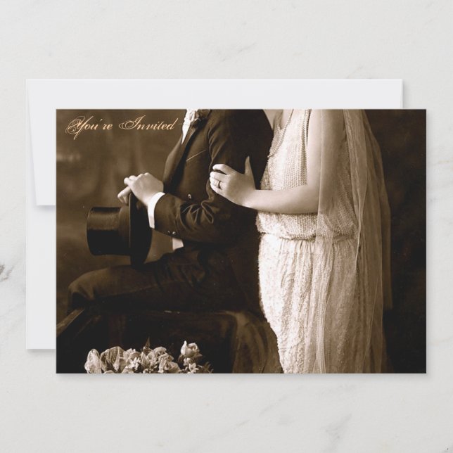 Bröllopsinbjudan från 1920-talet inbjudningar (Framsida)