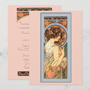 Bröllopsinbjudan från Art nouveau vackert Bride Inbjudningar