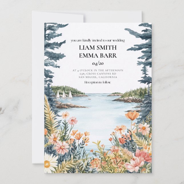 Bröllopsinbjudan från Bar Harbor Maine Inbjudningar (Framsida)