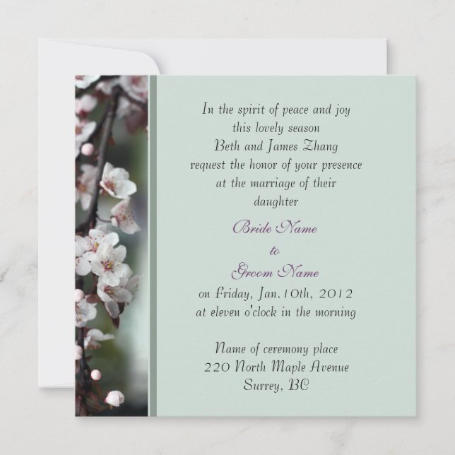 bröllopsinbjudan från brudens föräldrar inbjudningar (Framsida)